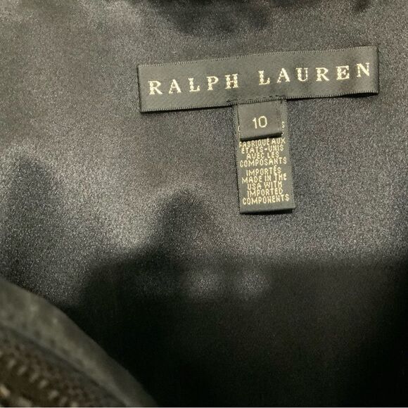 Ralph Lauren black label Evening Cocktail dress black beaded strapless size 10 - Picture 8 of 10